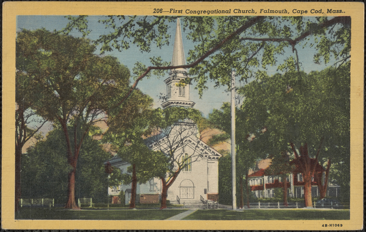 First Congregational Church, Falmouth, Cape Cod, Mass.; postcard