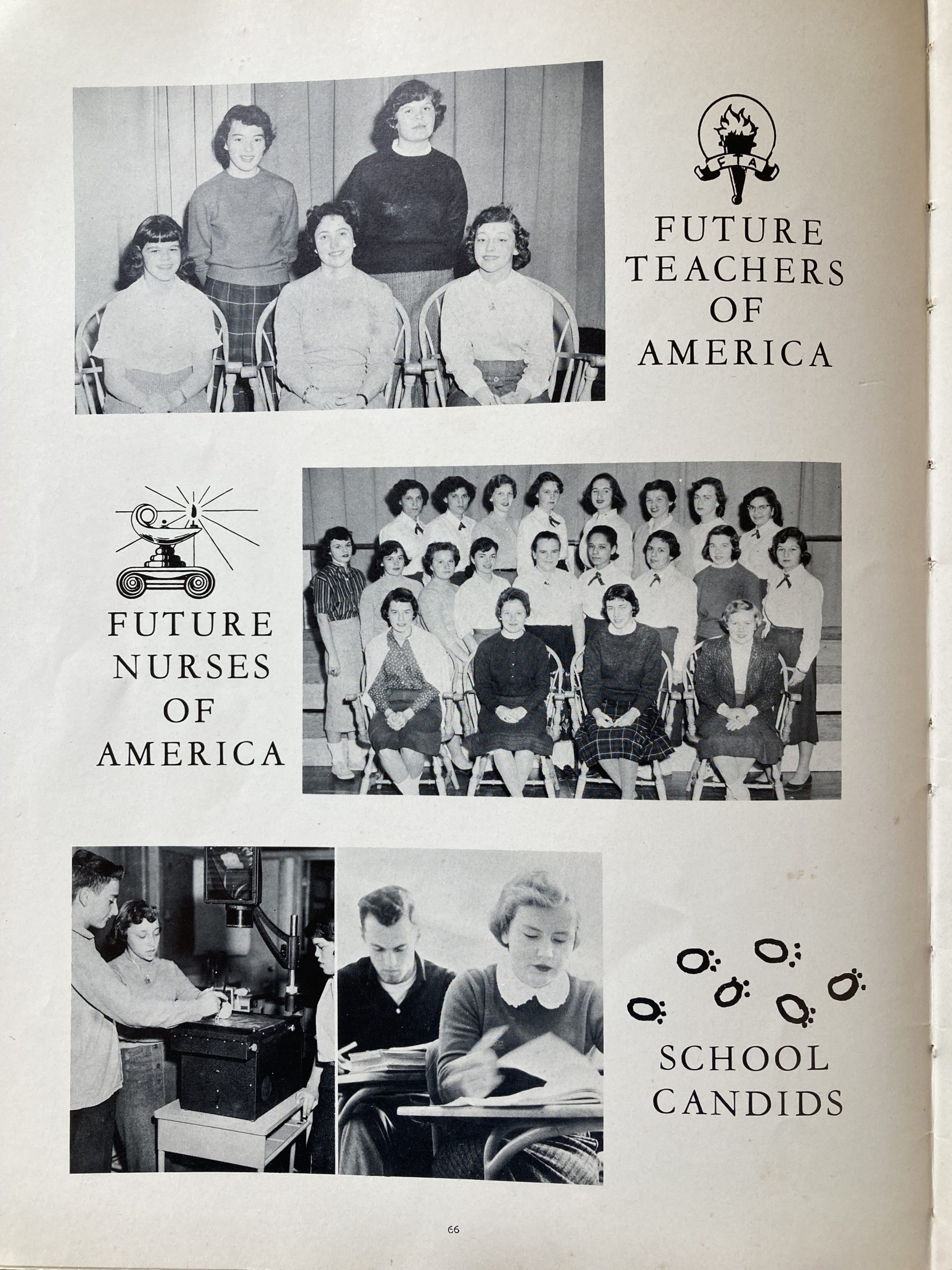 page from 1958 Lawrencian yearbook