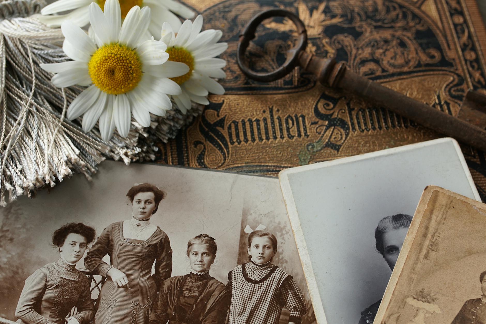 close up of vintage photographs